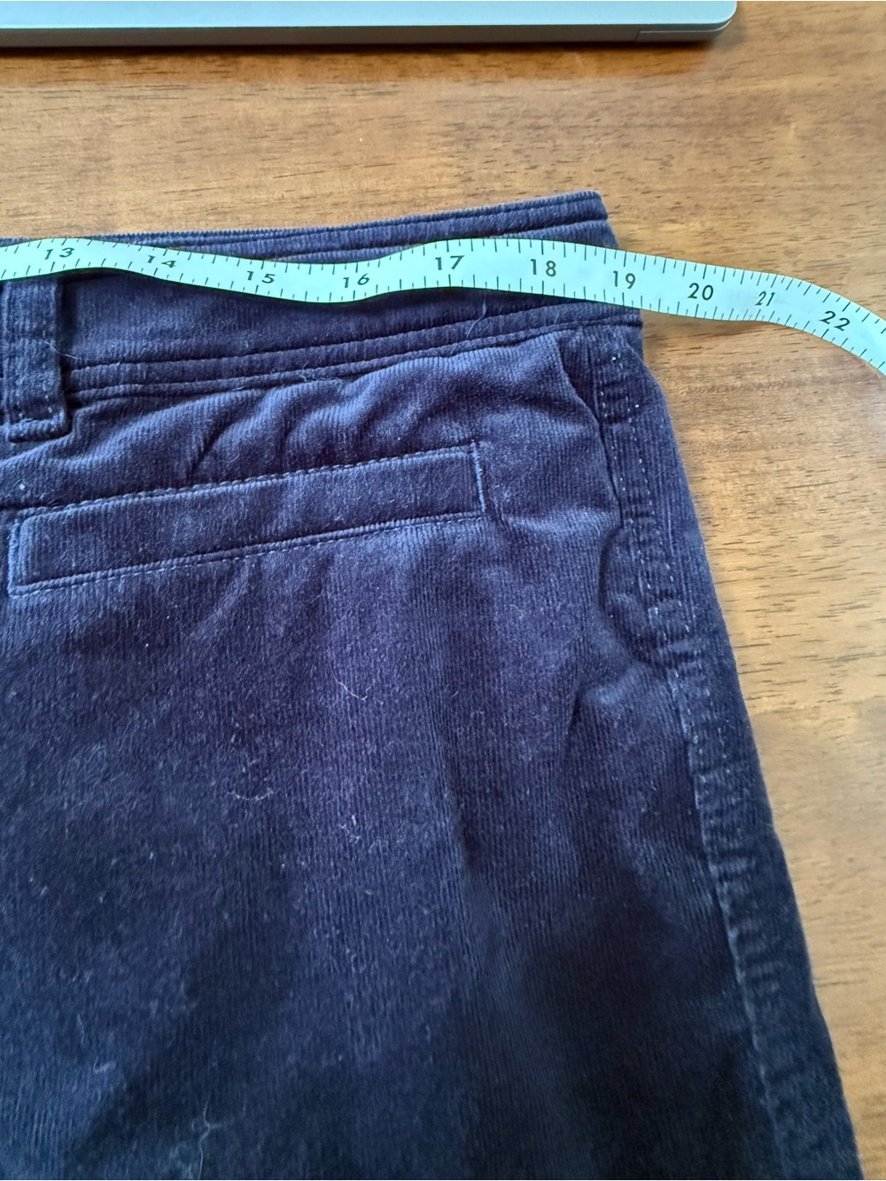 Talbots Navy Corduroy Straight Leg Pants Approx 38x31 Cotton Stretch - Picture 7 of 9